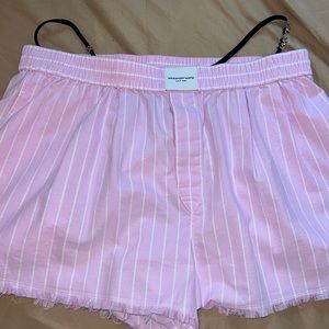 Alexander Wang XL Pink & White Boxer Shorts